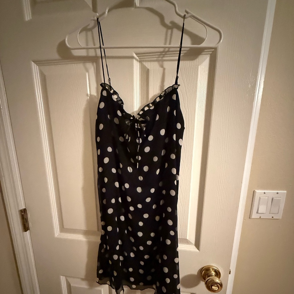 Abercrombie & Fitch Black and white polka dot mini dress